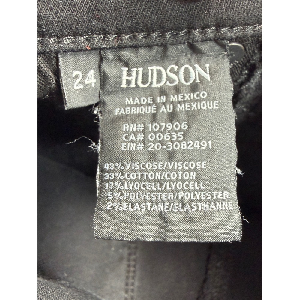 Hudson Bullocks High Rise Lace Up Flare Jeans Coated Black Size 24 - Picture 6 of 9